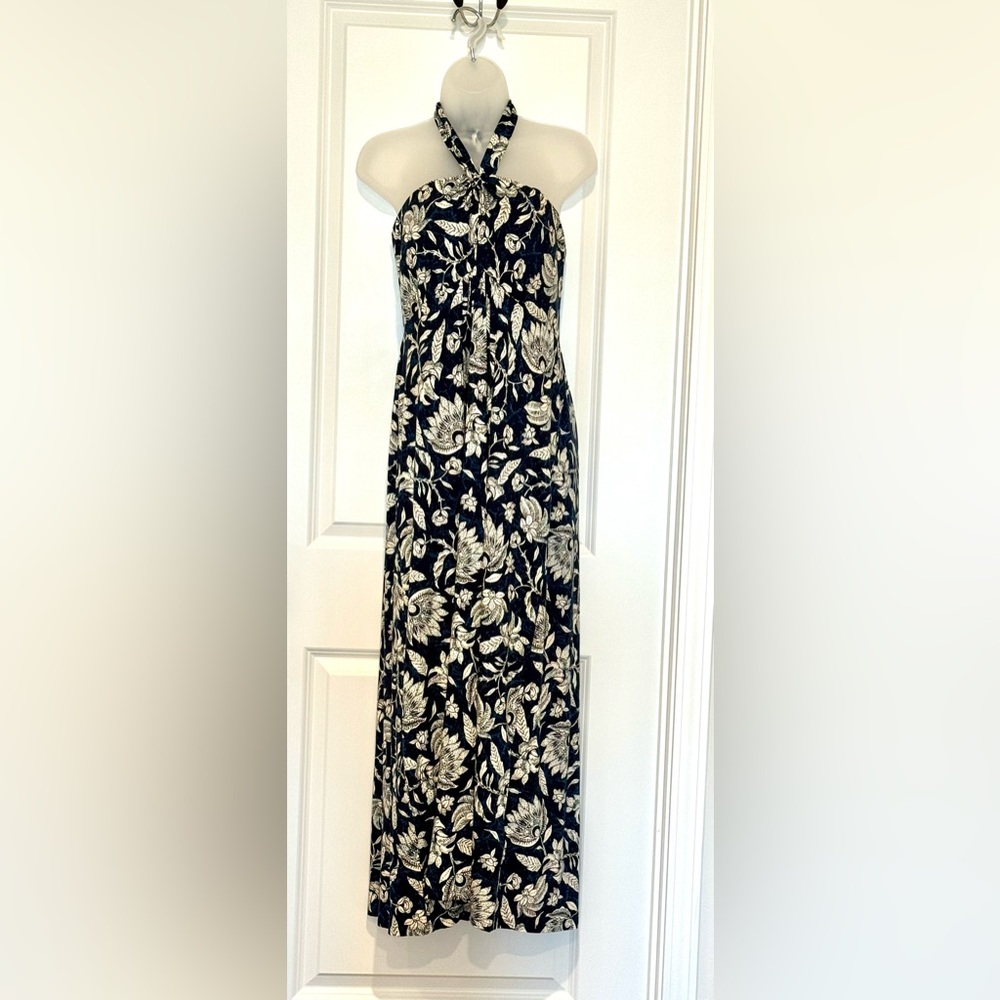 Soma Cream and Blue Halter Sundress Guest